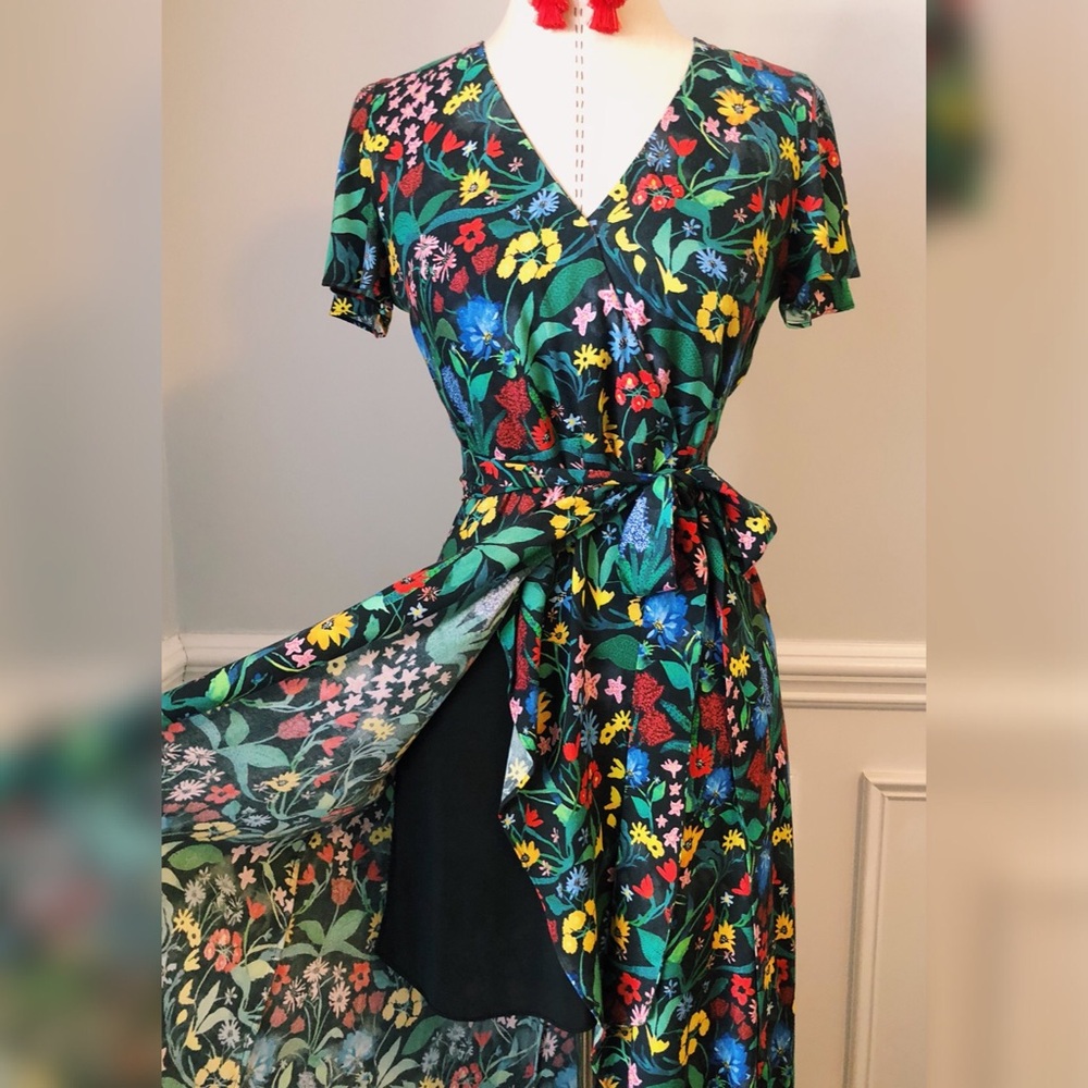 {ALICE + OLIVIA} Adrianna Faux Wrap Maxi Dress